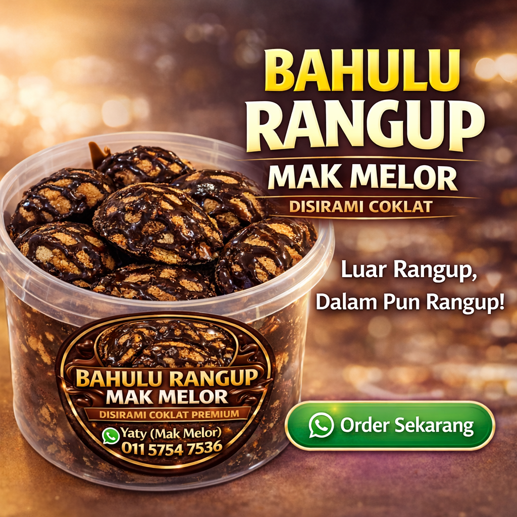Bahulu coklat rangup Mak Melor